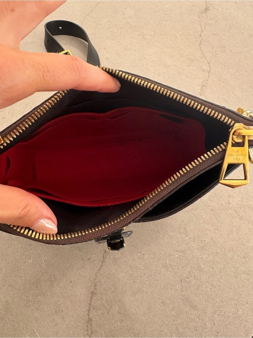 Louis Vuitton Odeon PM Monogram Canvas Shoulder Bag with Black Trim